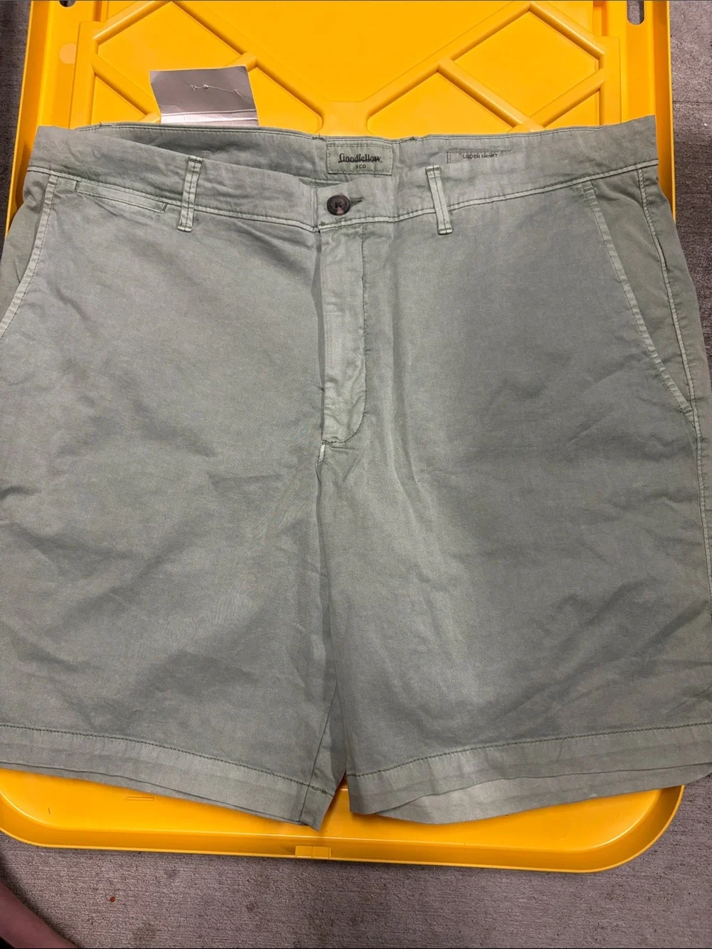 Goodfellow & Co Light Olive Men's Flat Front Cotton Shorts